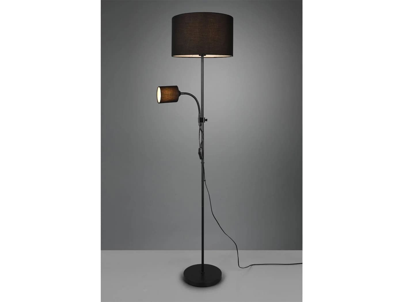 Reality Leuchten LED Stehlampe Schwarz mit Lesearm - Bild 4
