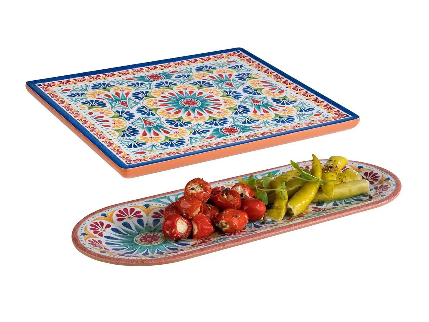 APS Servierplatte 2-tlg. Melamin Set mediterran Design - Bild 2