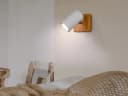 TRIO Leuchten LED Wandleuchte Weiß Dimmbar Holz Metall Bild 5