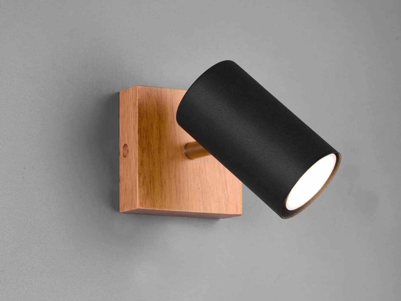 TRIO Leuchten LED Wandstrahler Schwarz Holz Dimmbar