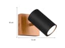 TRIO Leuchten LED Wandstrahler Schwarz Holz Dimmbar Bild 3