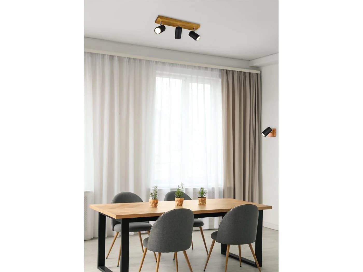 TRIO Leuchten LED Wandstrahler Schwarz Holz Dimmbar - Bild 5