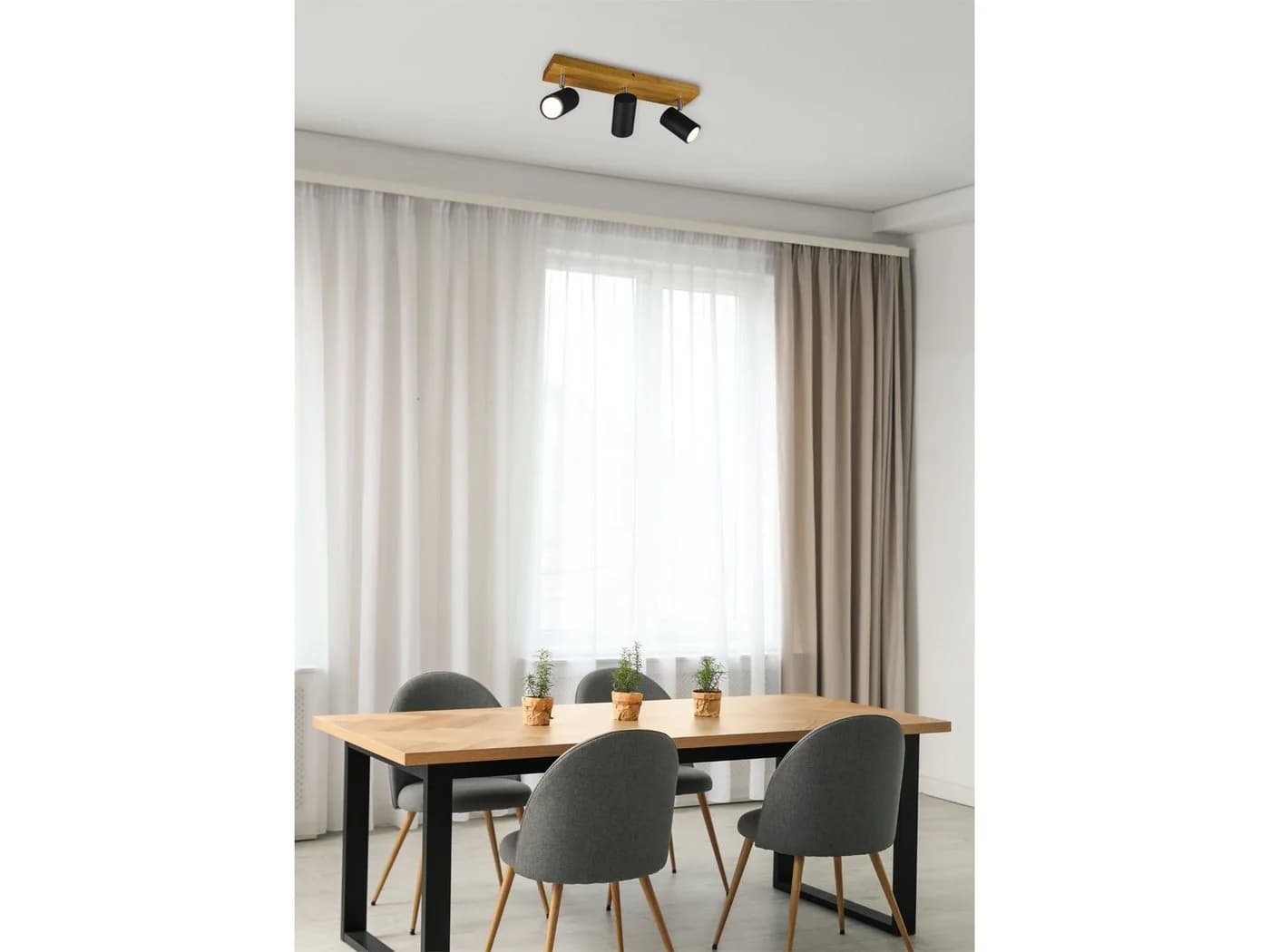 TRIO Leuchten LED Deckenstrahler Schwarz Holz Dimmbar - Bild 4