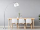 Reality Leuchten LED Bogenlampe mit Dimmfunktion Weiß Chrom Bild 4