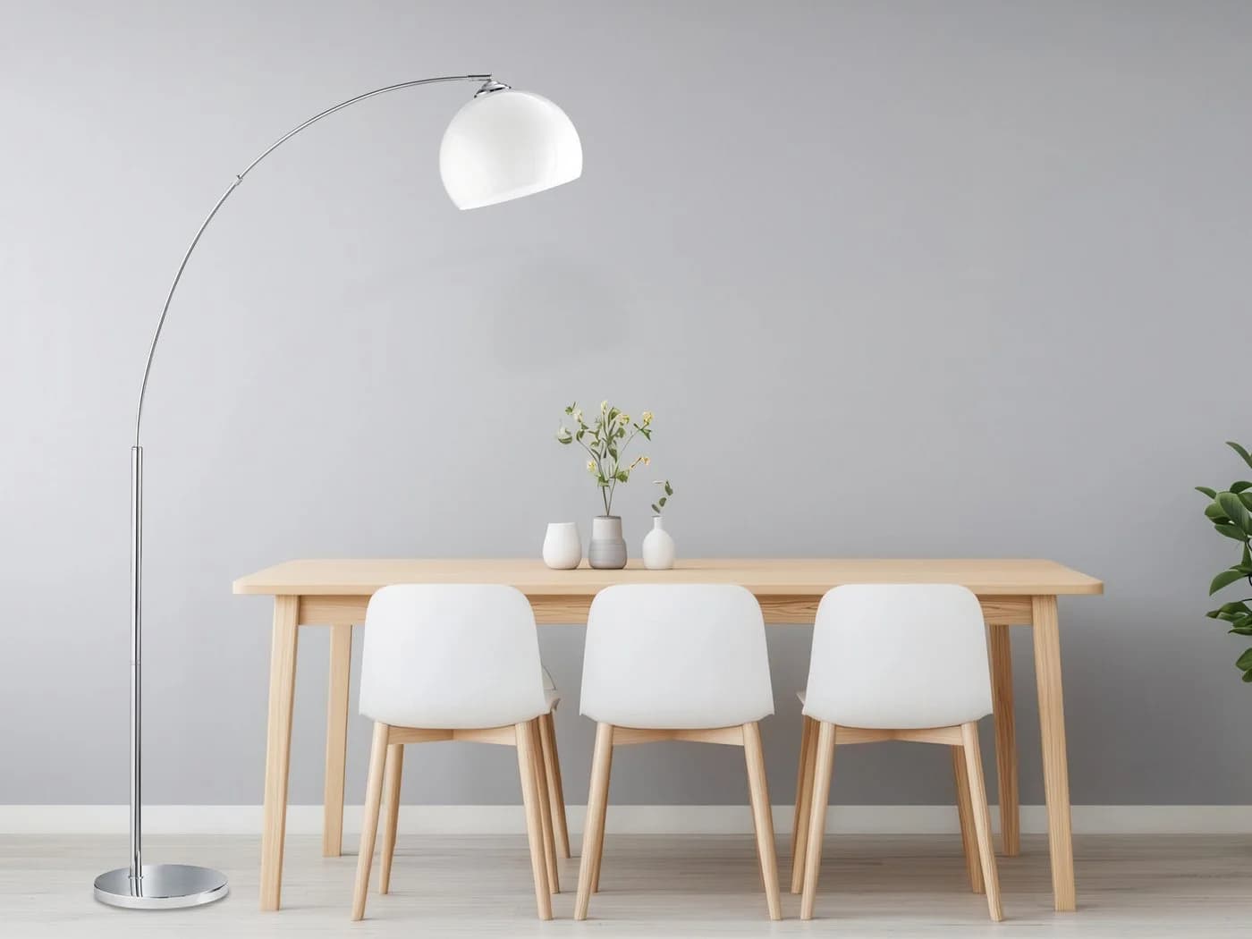 Reality Leuchten LED Bogenlampe mit Dimmfunktion Weiß Chrom - Bild 4