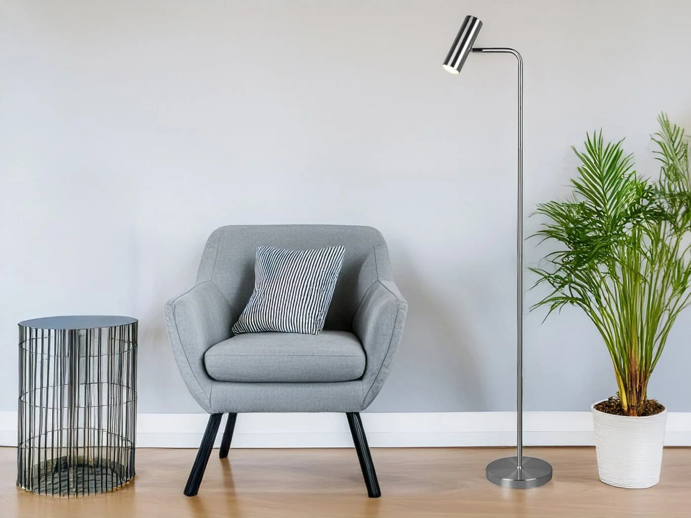 TRIO Leuchten LED Stehlampe, Dimmfunktion, Warmweiß, Lampenschirm schwenkbar, Höhe 151cm