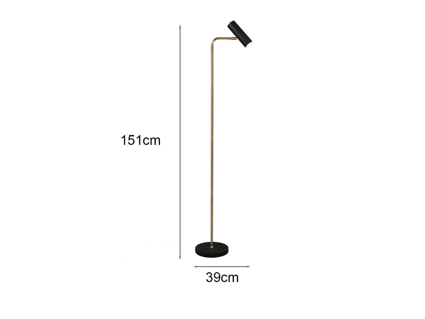 TRIO Leuchten LED Stehlampe Schwarz Gold Dimmbar Schwenkbar - Bild 4