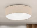 FISCHER & HONSEL LED Deckenleuchte Dimmfunktion Warmweiß Designklassiker Stoff-Lampe Decke 40cm Lampenschirm Leinen Beige Bild 1