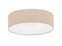 FISCHER & HONSEL LED Deckenleuchte Dimmfunktion Warmweiß Designklassiker Stoff-Lampe Decke 40cm Lampenschirm Leinen Beige Bild 2