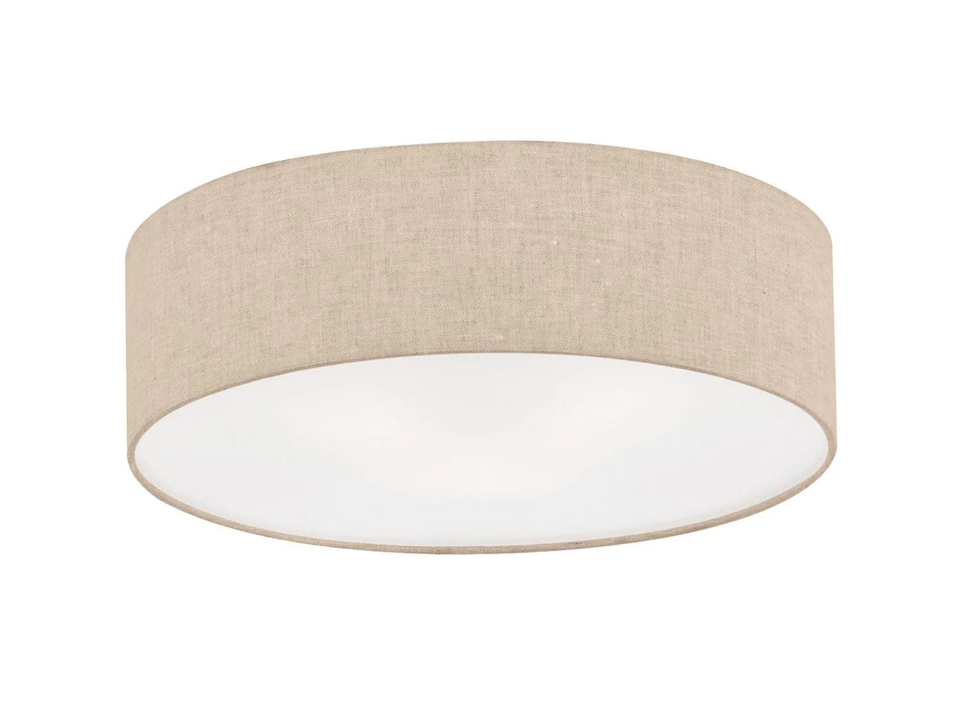 FISCHER & HONSEL LED Deckenleuchte Dimmfunktion Warmweiß Designklassiker Stoff-Lampe Decke 40cm Lampenschirm Leinen Beige - Bild 2