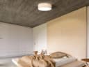 FISCHER & HONSEL LED Deckenleuchte Dimmfunktion Warmweiß Designklassiker Stoff-Lampe Decke 40cm Lampenschirm Leinen Beige Bild 5