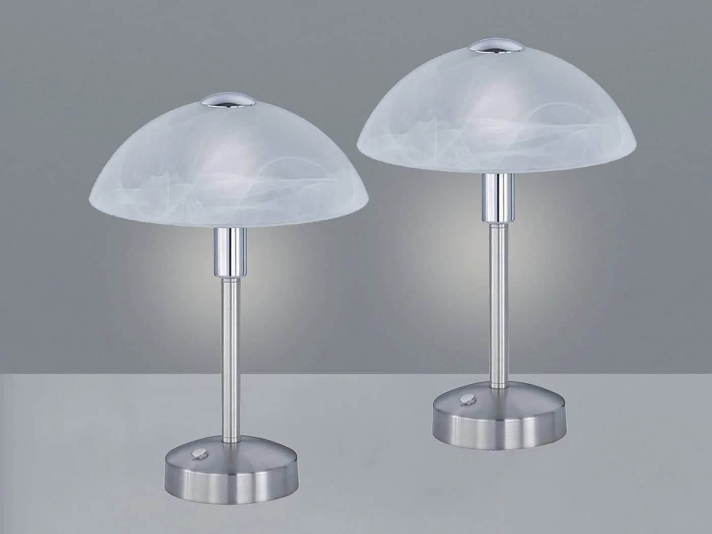 TRIO Leuchten LED Nachttischlampe 2er Set Silber Weiß Dimmbar - Bild 3