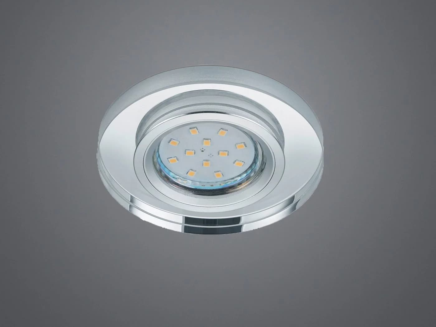 TRIO Leuchten LED Einbaustrahler Dimmbar Warmweiß Silber