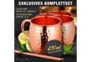 Vezato Moscow Mule Becher Set 4x 500ml Kupfer gehämmert mit Strohhalmen Bild 1