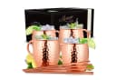 Vezato Moscow Mule Becher Set 4x 500ml Kupfer gehämmert mit Strohhalmen Bild 2