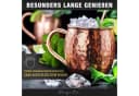 Vezato Moscow Mule Becher Set 4x 500ml Kupfer gehämmert mit Strohhalmen Bild 4