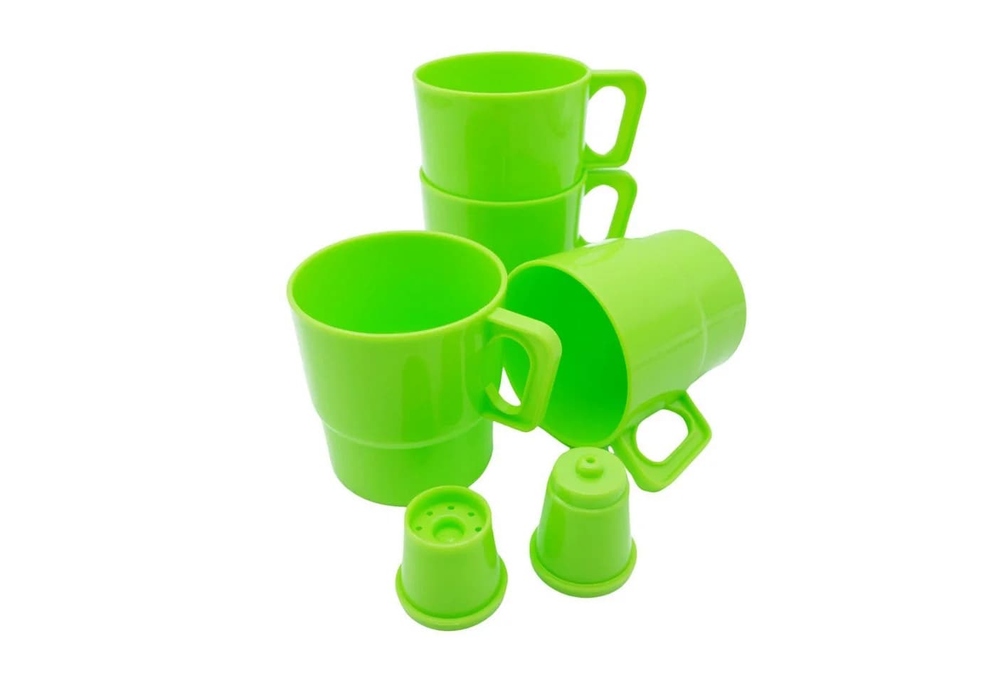 BEAZZ Campinggeschirr-Set 26-tlg. für 4 Personen Grün Kunststoff