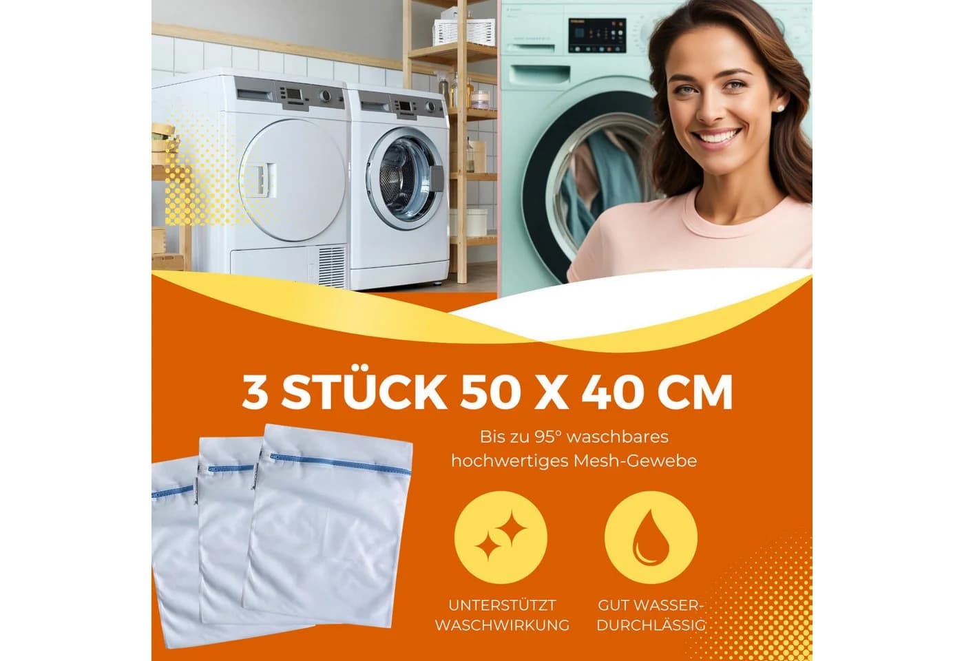 BEAZZ Wäschenetz Set 3-teilig Premium Polyester Groß - Bild 5