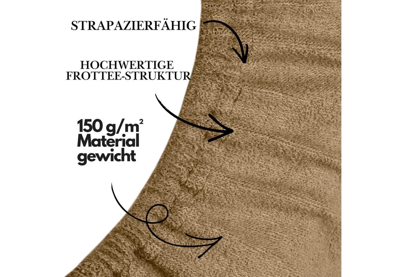 DH DEIN . HAUS Spannbettlaken Frottee SOFT Beige Baumwolle Rundumgummi - Bild 4