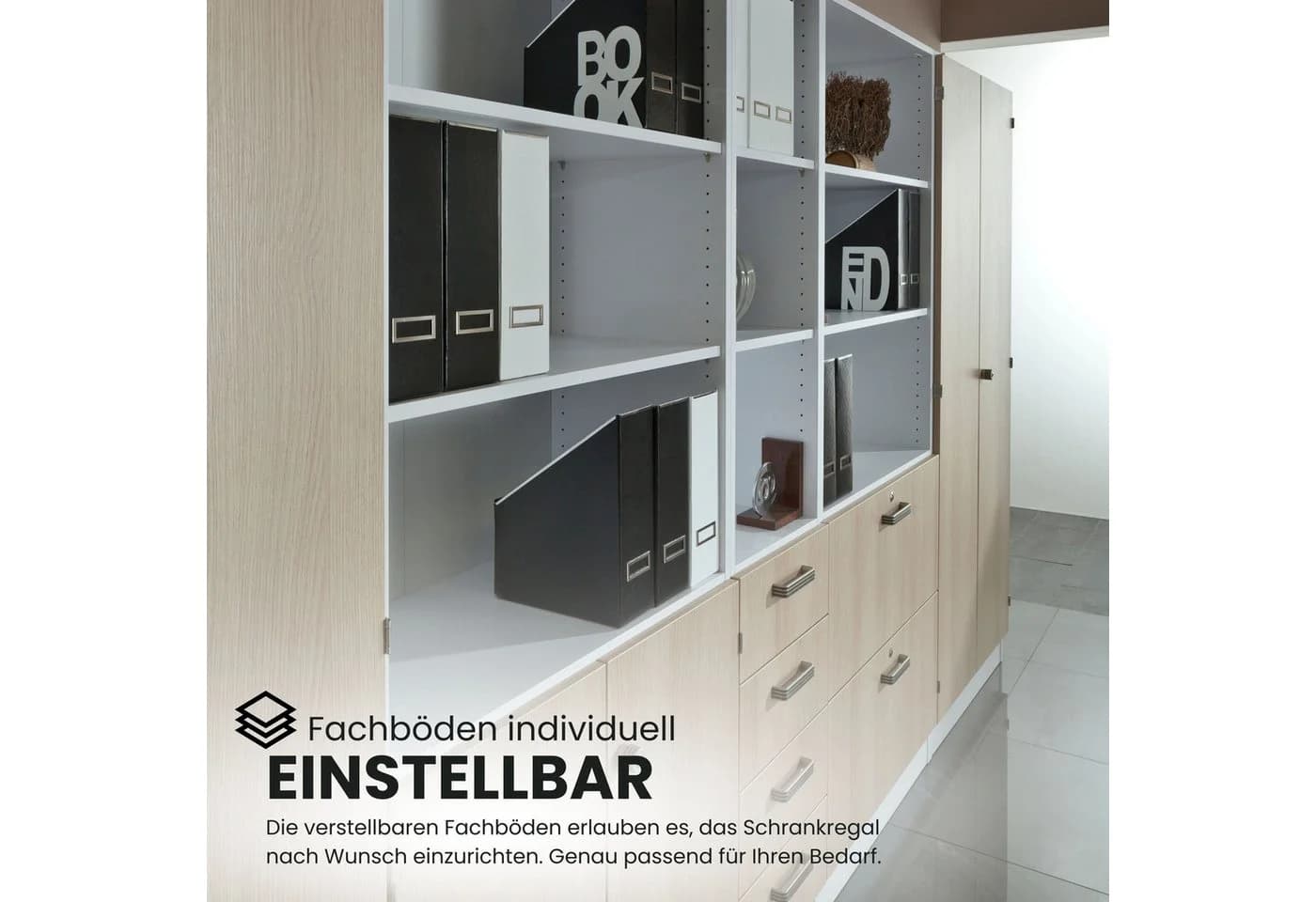 bümö Aktenschrank Weiß 5 Ordnerhöhen Büroschrank - Bild 5