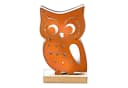 HAC24 LED Dekofigur Eule 18 cm Holz Beleuchtung Metall Dekoleuchte Warmweiß Batteriebetrieb Bild 2