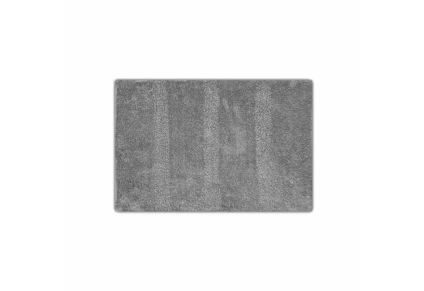 HAC24 Badematte 60x40 cm Baumwolle Streifen Grau - Bild 2