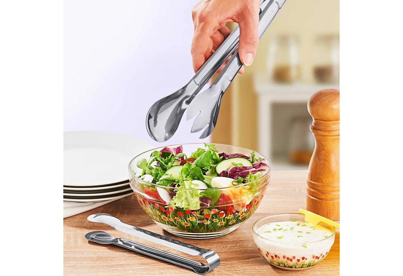 HAC24 Servierzange 2er Set Edelstahl 29 cm & 18 cm
