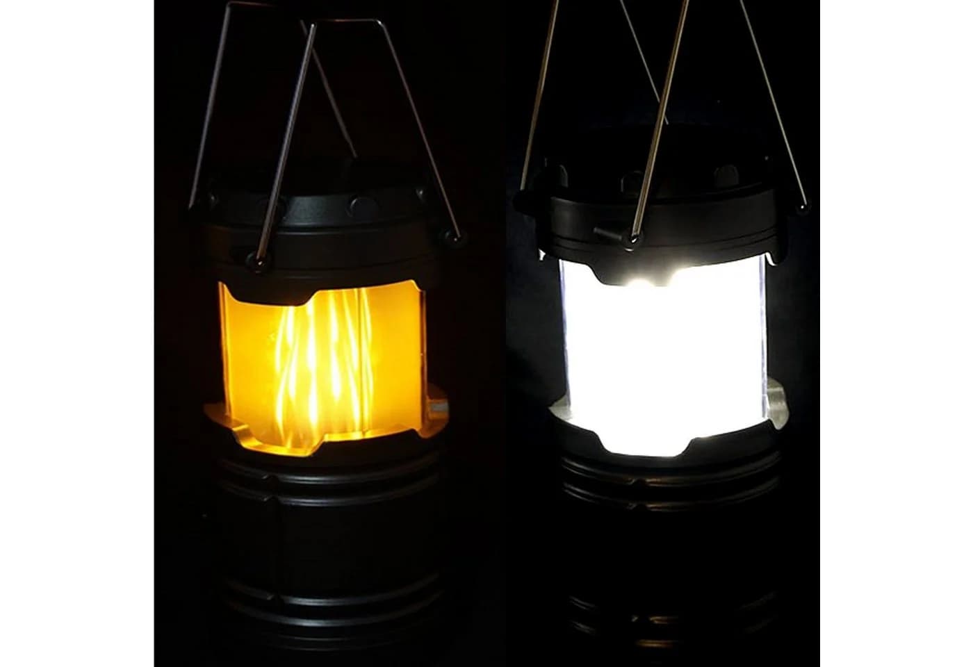 HAC24 LED Laterne 2er Set Campinglampe Schwarz