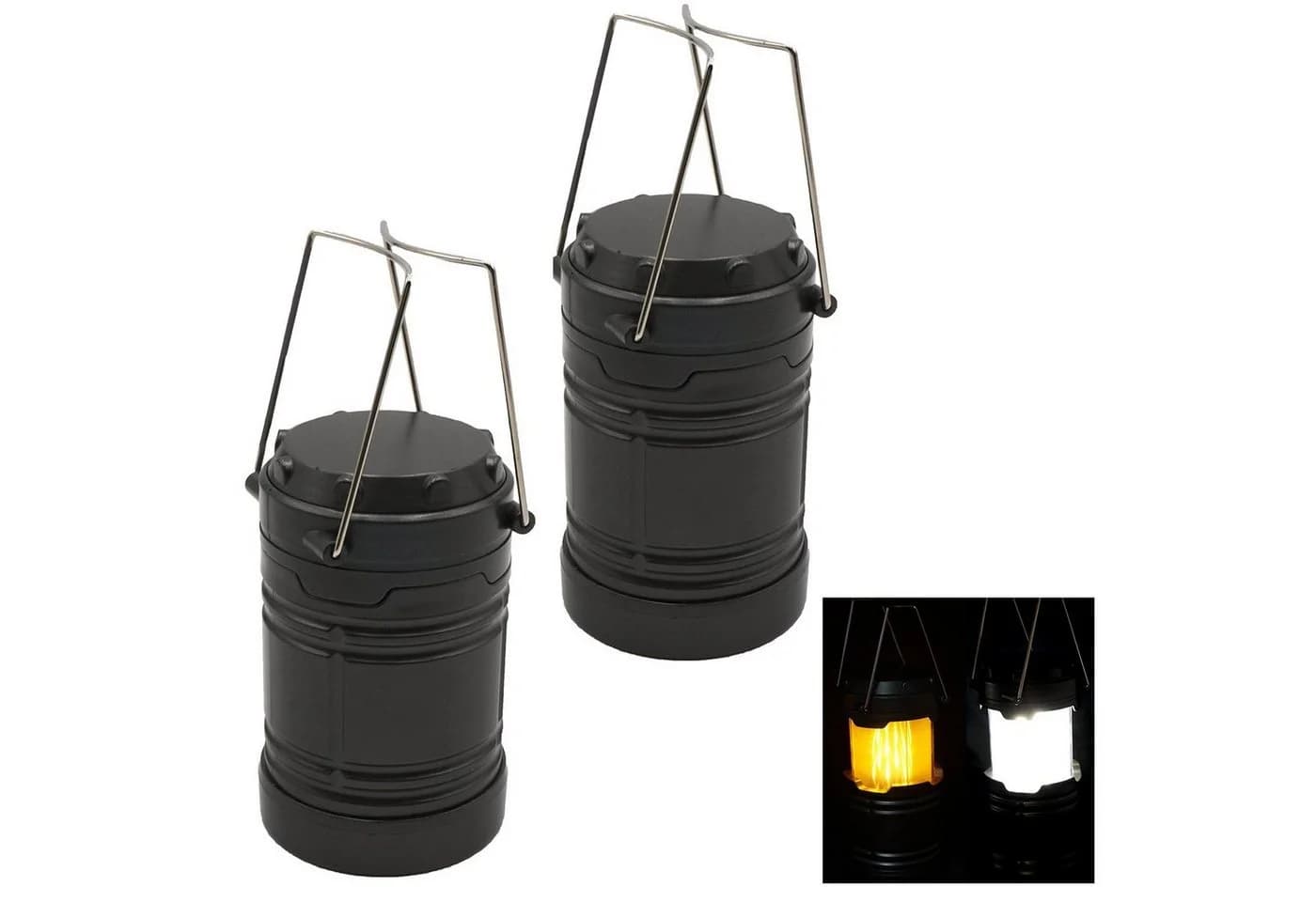 HAC24 LED Laterne 2er Set Campinglampe Schwarz - Bild 2