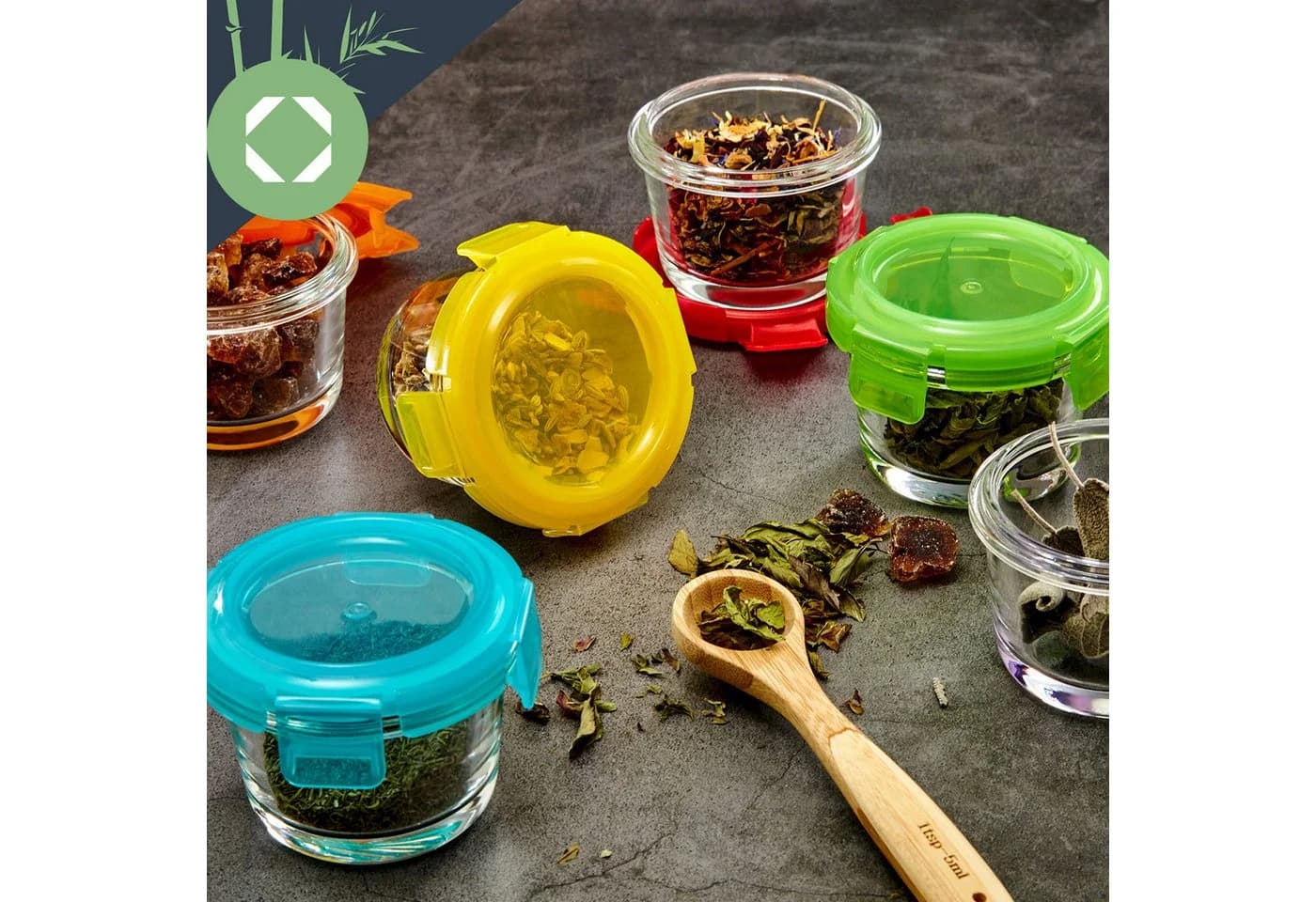 Klarstein Frischhaltedose Babygläser 6er-Set Glas Bunt - Bild 4