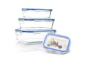 Klarstein Frischhaltedose 4er Set Glas rechteckig mit Bügelverschluss Bild 2