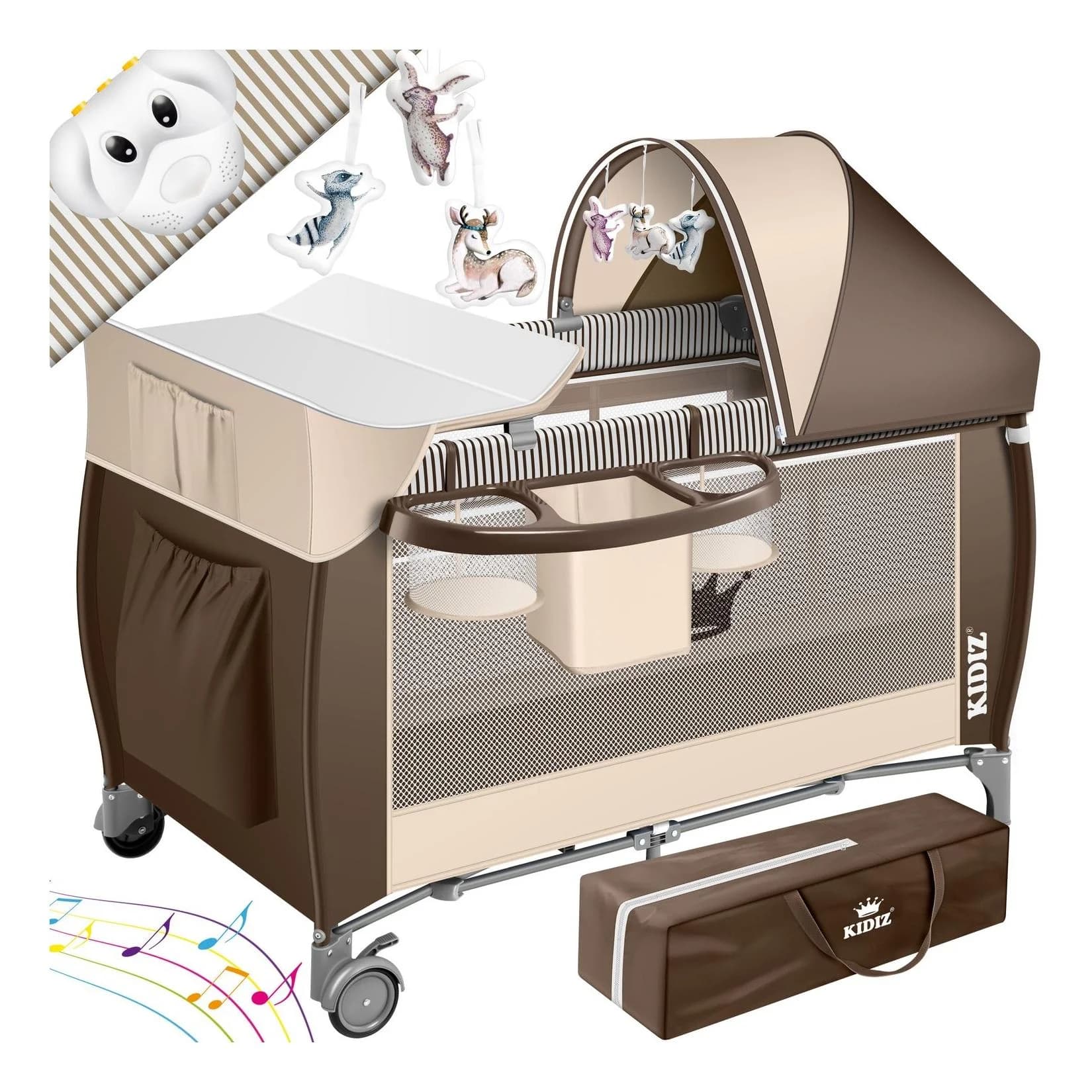 KIDIZ Babybett Reisebett Kinderreisebett Faltbar mit Matratze 120x60