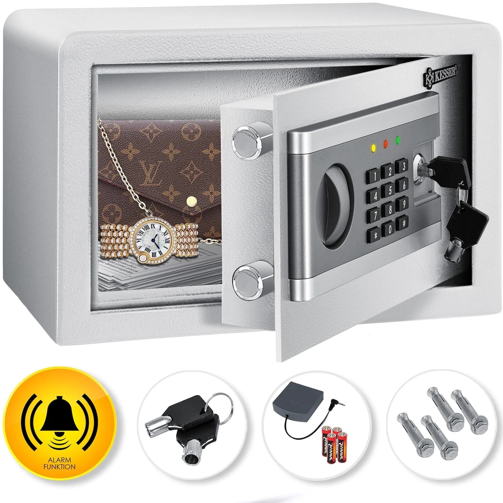 KESSER Elektrischer Tresor mit Elektronik-Zahlenschloss und 130dB Alarm