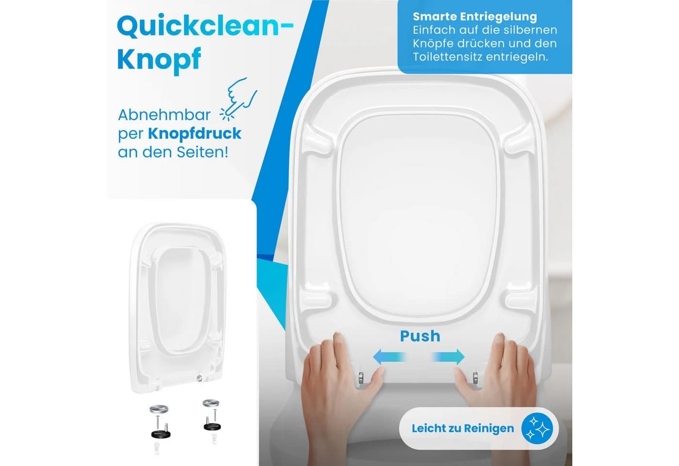 KESSER WC-Sitz Duroplast mit SoftClose & Click-n'Clean Weiß - Bild 4