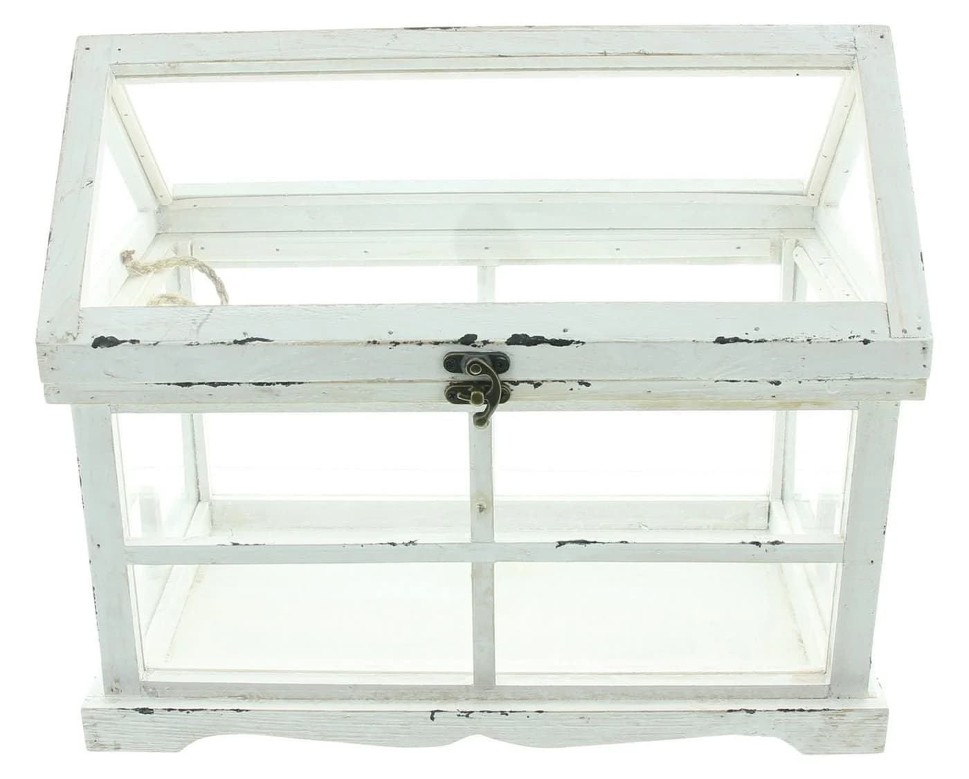 Dekoleidenschaft Mini-Gewächshaus Shabby Weiß Holz - Bild 2