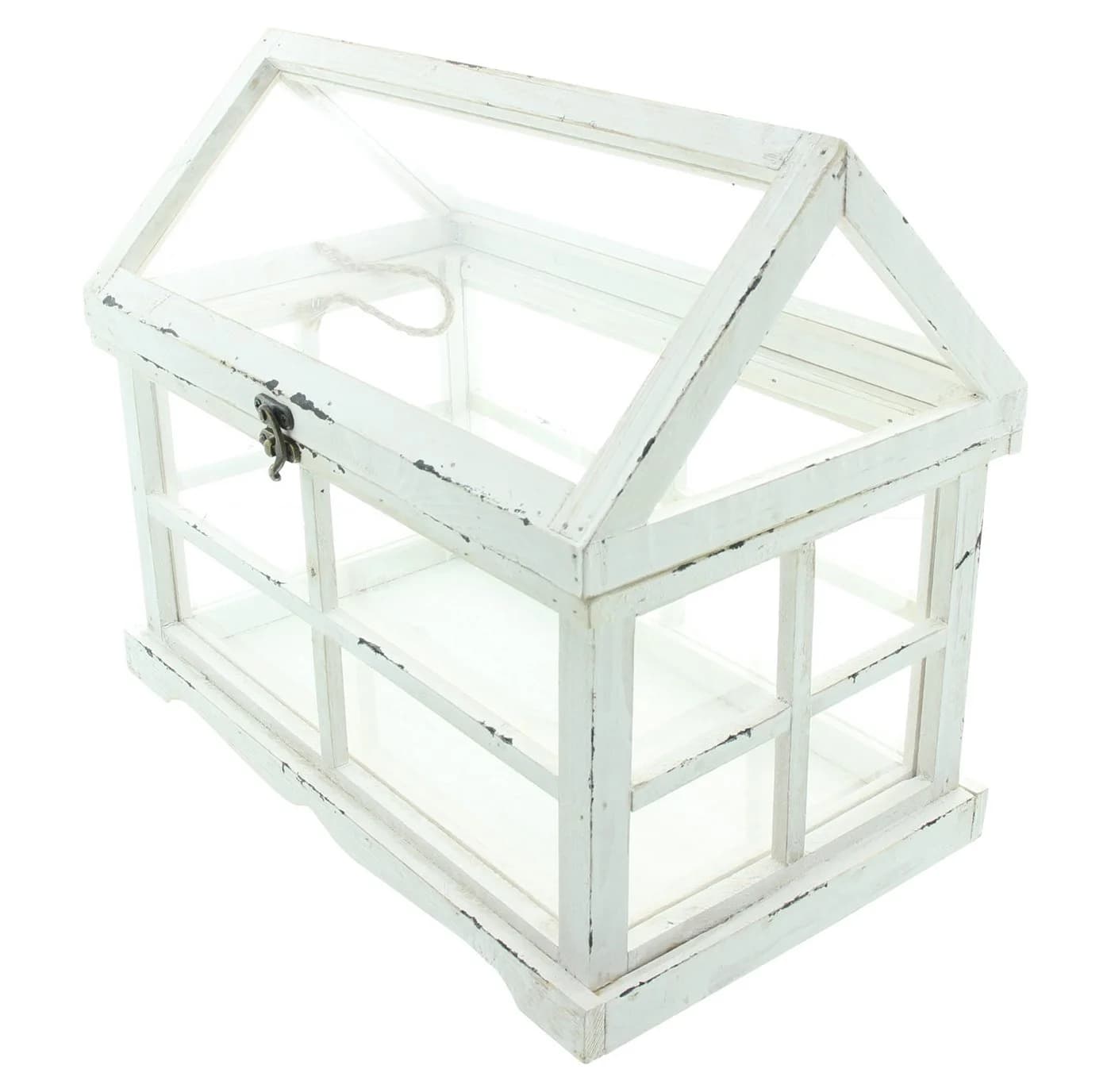 Dekoleidenschaft Mini-Gewächshaus Shabby Weiß Holz - Bild 5