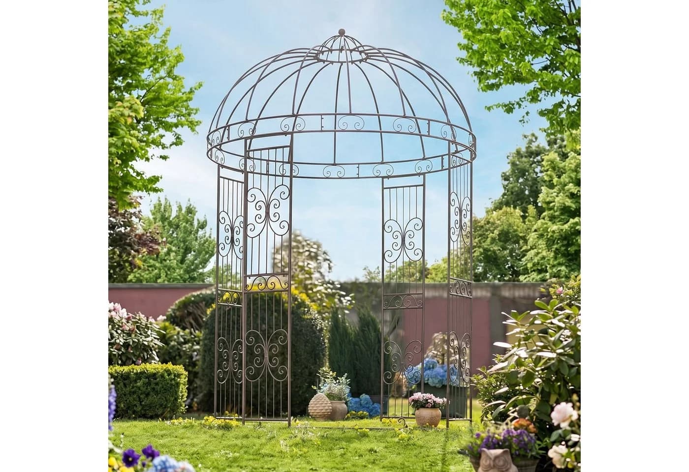 Dekoleidenschaft Pavillon "Romance" Metall braun rund Ø 2m - Bild 3