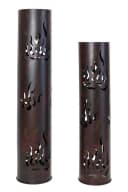Dekoleidenschaft Bodenwindlicht "Flammen" 2er Set Metall Antik Optik Bild 2