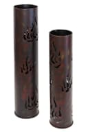 Dekoleidenschaft Bodenwindlicht "Flammen" 2er Set Metall Antik Optik Bild 3
