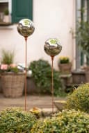 Dekoleidenschaft Gartenstecker Kugel Metall Rostoptik 118 cm Bild 1