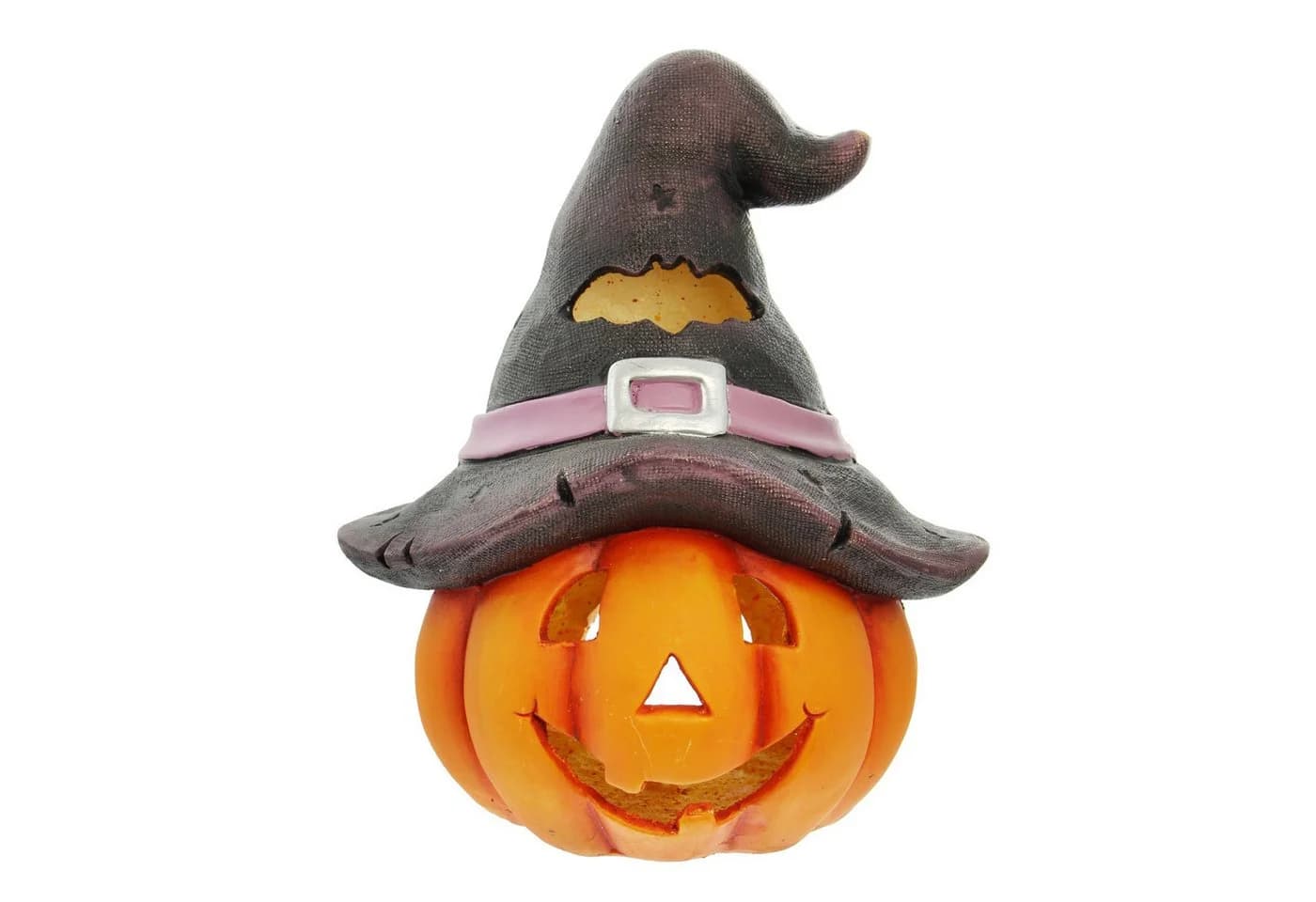 Dekoleidenschaft Windlicht "Hexenhut" Halloween Kürbis Orange - Bild 2