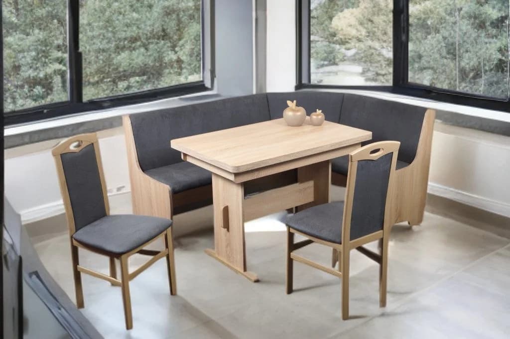 Stolebaenk Eckbankgruppe Bremen MANITI Beige mit Tisch und 2 Stühlen
