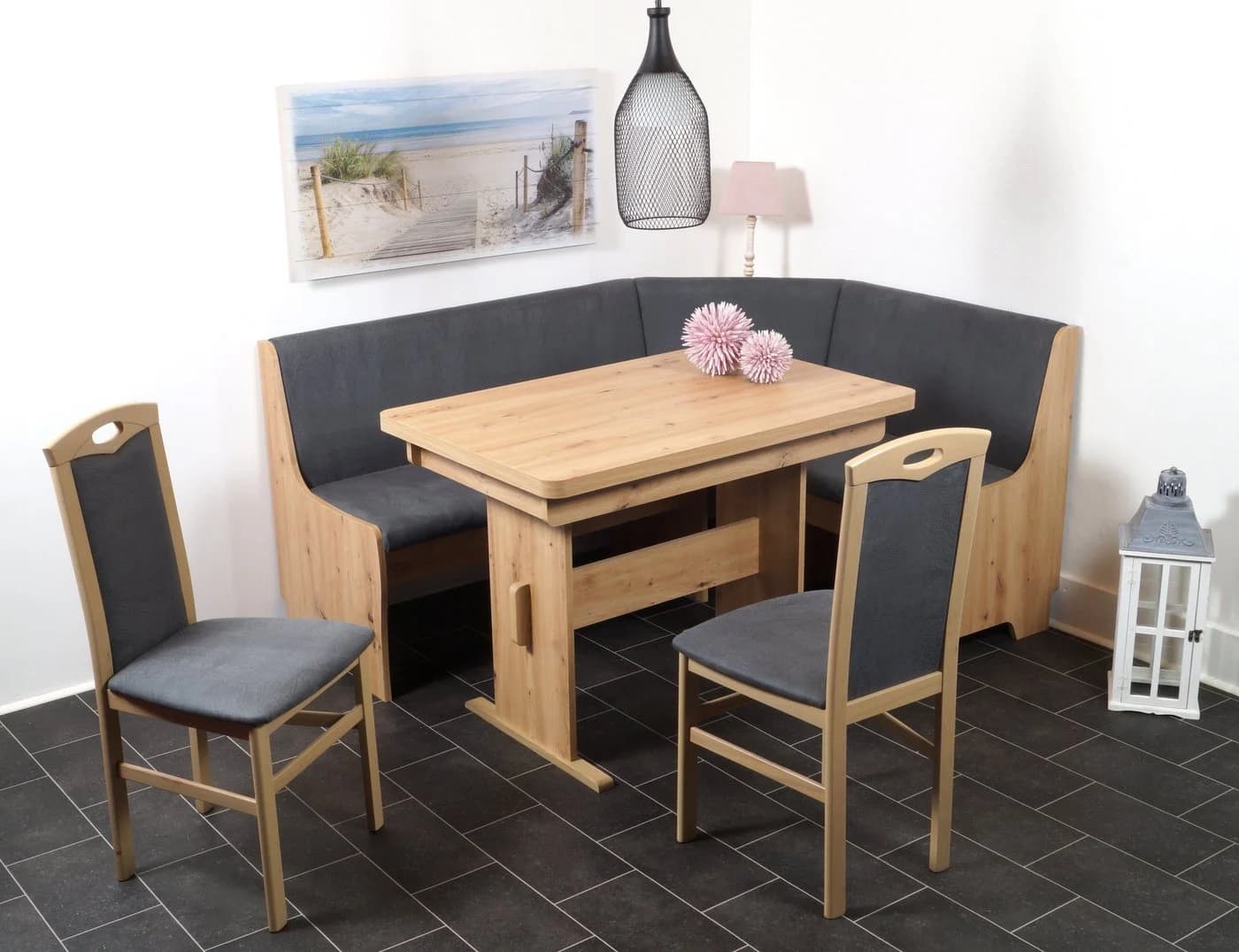 Stolebaenk Eckbankgruppe Bremen MANITI Braun mit Tisch und 2 Stühlen - Bild 2