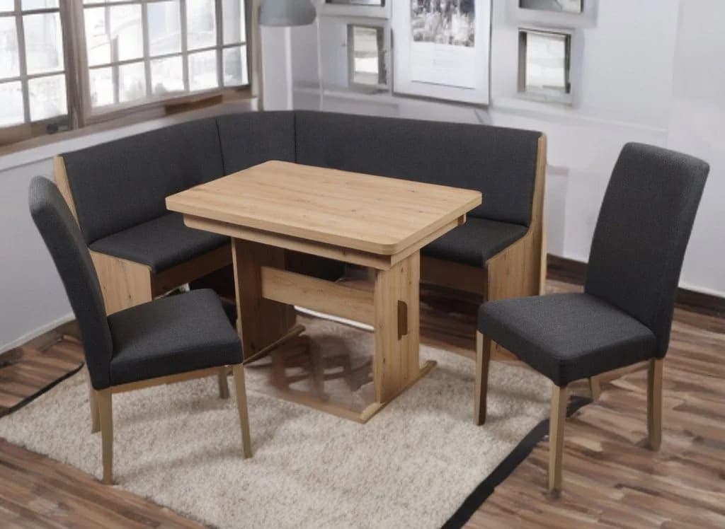 Stolebaenk Eckbankgruppe Duisburg Artisan PE/Massivholz Braun