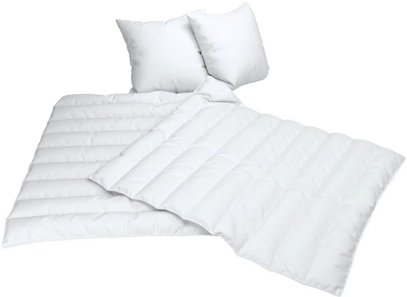 Jekatex Microfaserbettdecke + Kopfkissen Set Weiß Ganzjahresdecke - Bild 4