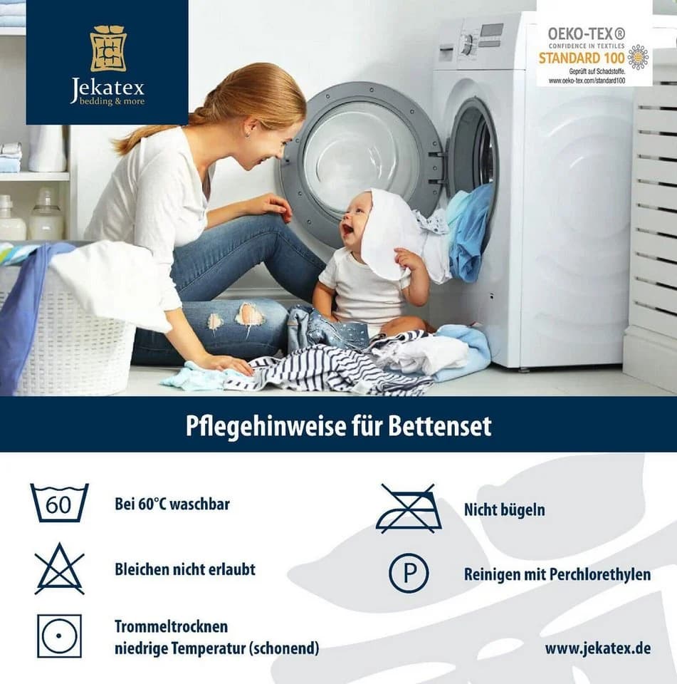 Jekatex Microfaserbettdecke + Kopfkissen Set Weiß Ganzjahresdecke - Bild 5