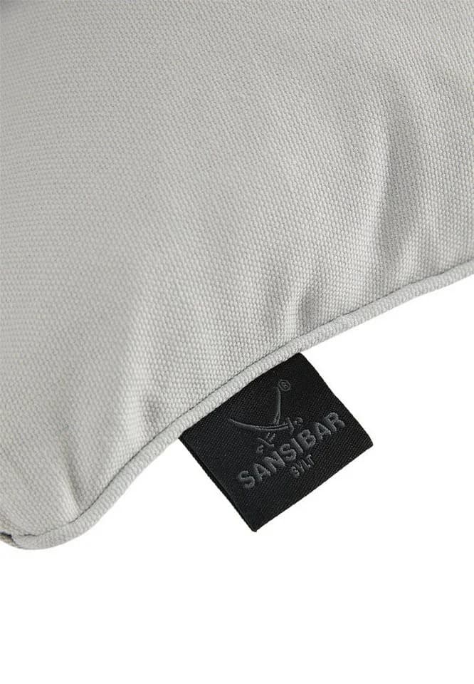 Sansibar Sylt Kissenhülle 45x45 cm Silber/Schwarz Logo Druck - Bild 3
