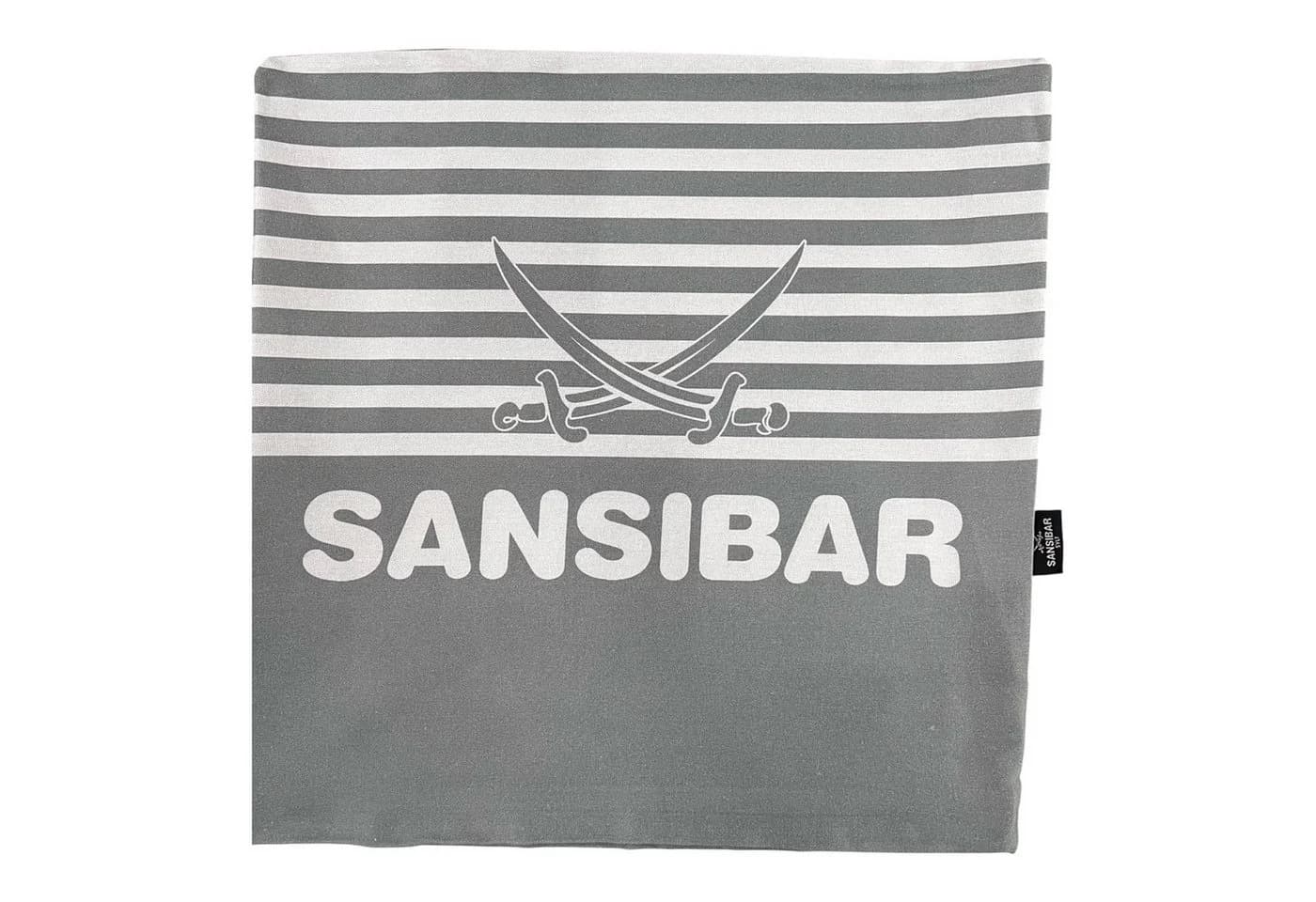 Sansibar Sylt Kissenhülle 45x45 cm Grau Ocean Breeze Baumwolle