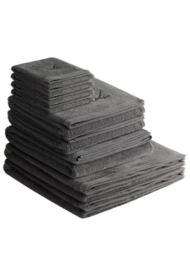 Sansibar Sylt Handtuch Set 9-tlg. Anthrazit Frottier Classic - Bild 2