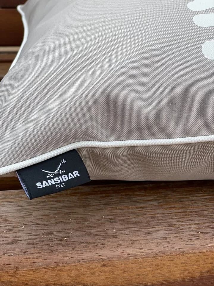Sansibar Sylt Dekokissen Outdoor Kissen Beige/Weiß 45x45 cm